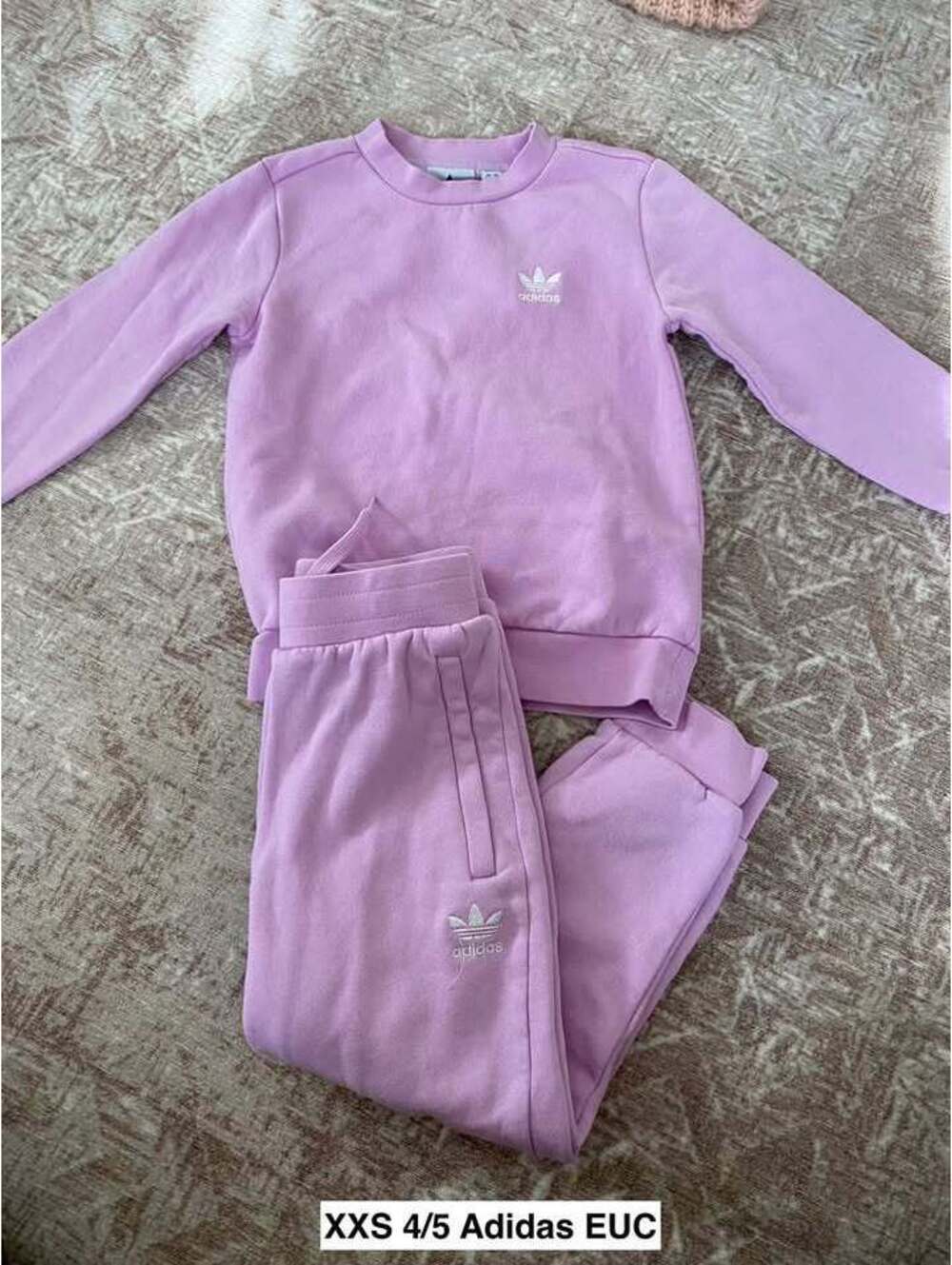 XXS (4/5y) Adidas Kids Trefoil Lilac Tracksuit Set